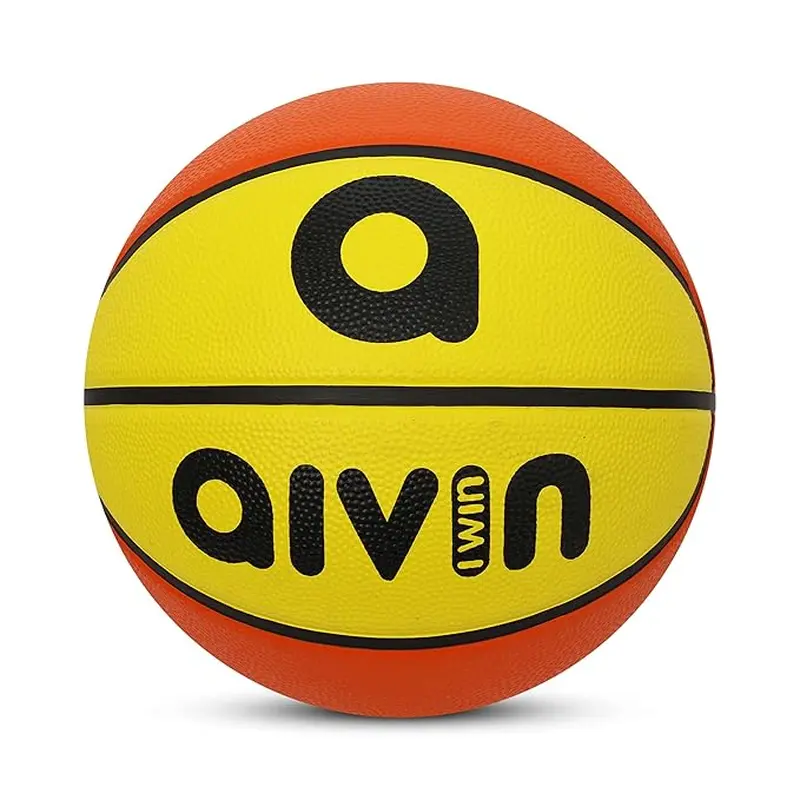 Aivin Onset Basketball Rubberized Moulded Basketball (RedYellow) Size-5 | Kibi Sports