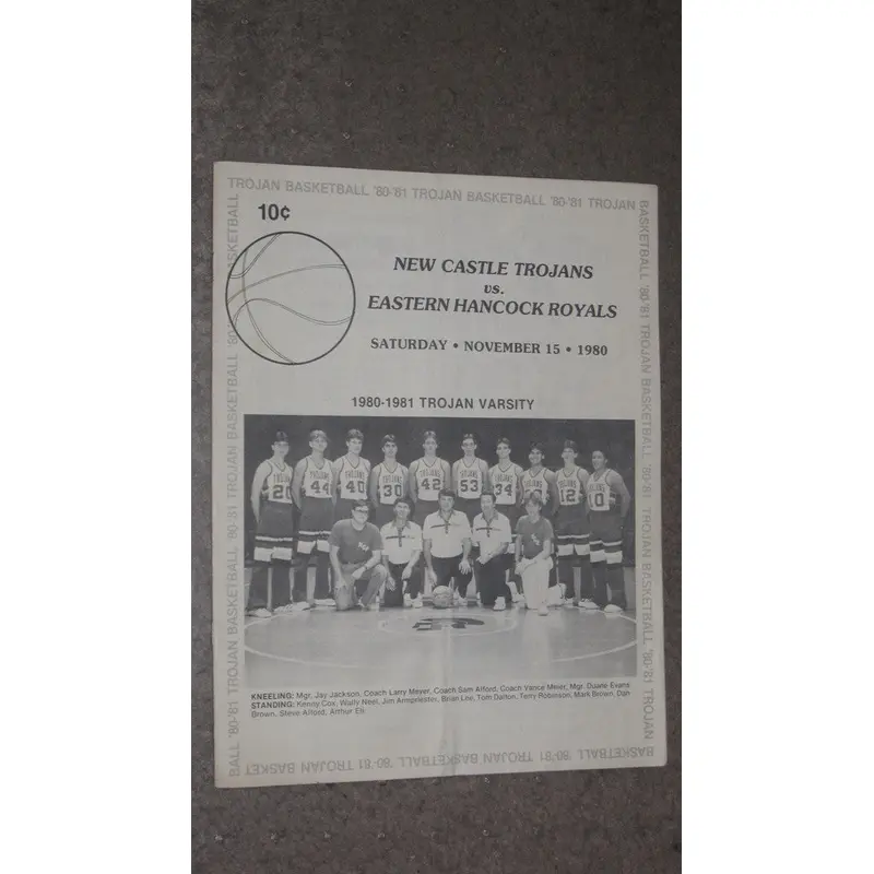 1980 NEW CASTLE VS EASTERN HANCOCK INDIANA H.S. BASKETBALL PROGRAM