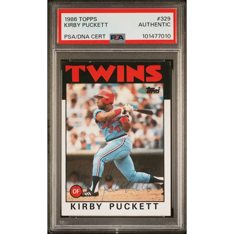 Kirby Puckett 1986 Topps #329 Autograph PSA Auth 7010