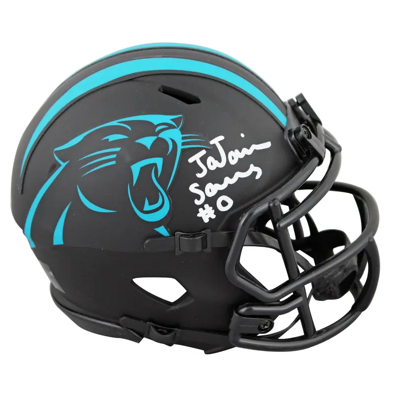 Panthers Ja'Tavion Sanders Signed Eclipse Speed Mini Helmet BAS Witnessed