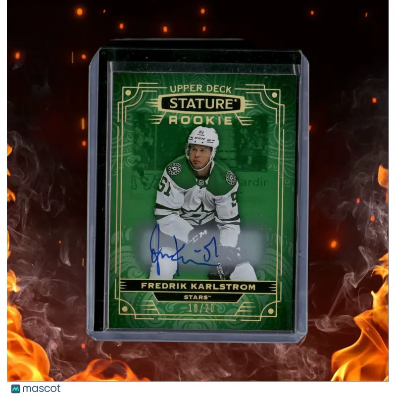 2022-23 Upper Deck Stature Fredrik Karlstrom Green Rookie Auto 10/20 #123