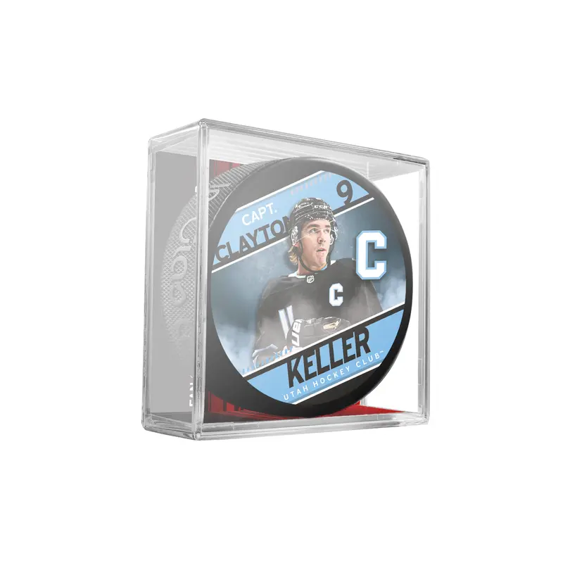 NHL Captain Collection Clayton Keller Utah Hockey Club Souvenir Hockey Puck In Cube