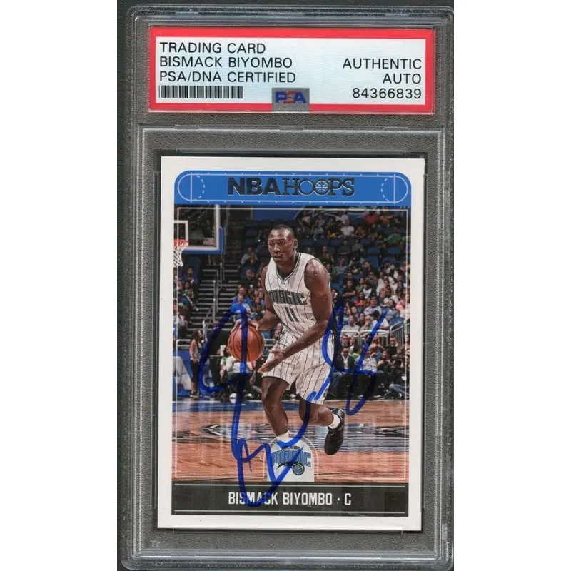 2017-18 NBA Hoops #119 Bismack Biyombo Signed Card AUTO PSA Slabbed Magic