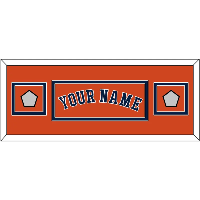 Houston Name & 2 World Series Champions Patches - Alternate Orange - Double Mat 4