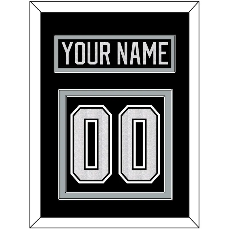 Los Angeles Nameplate & Number (Back) - Home Black - Double Mat 2