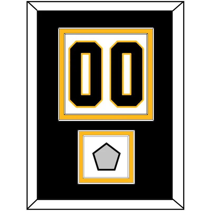 Pittsburgh Number (Back) & Stanley Cup Finals Patch - Road White - Double Mat 3