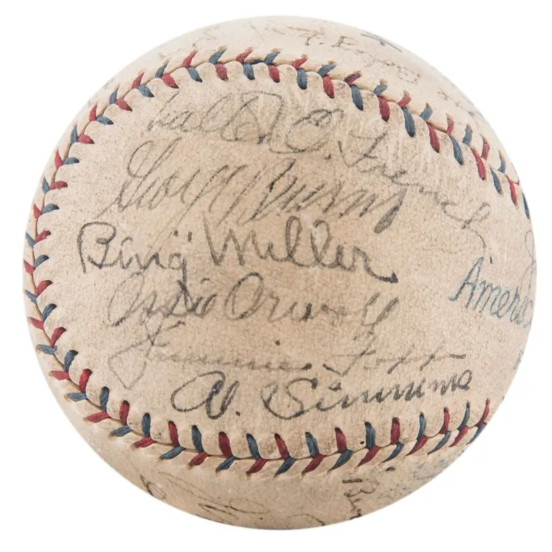 1929 Philadelphia Athletics A's World Series Champs Team Signed Baseball JSA COA
