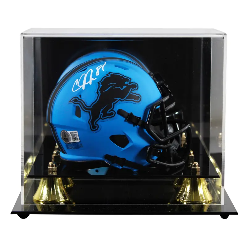 Lions Calvin Johnson Signed Rave Speed Mini Helmet W/ Case BAS Witnessed