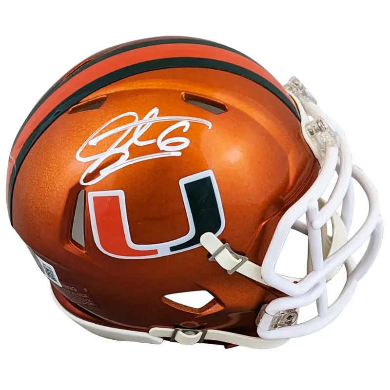 Miami Santana Moss Authentic Signed Flash Speed Mini Helmet BAS Witnessed
