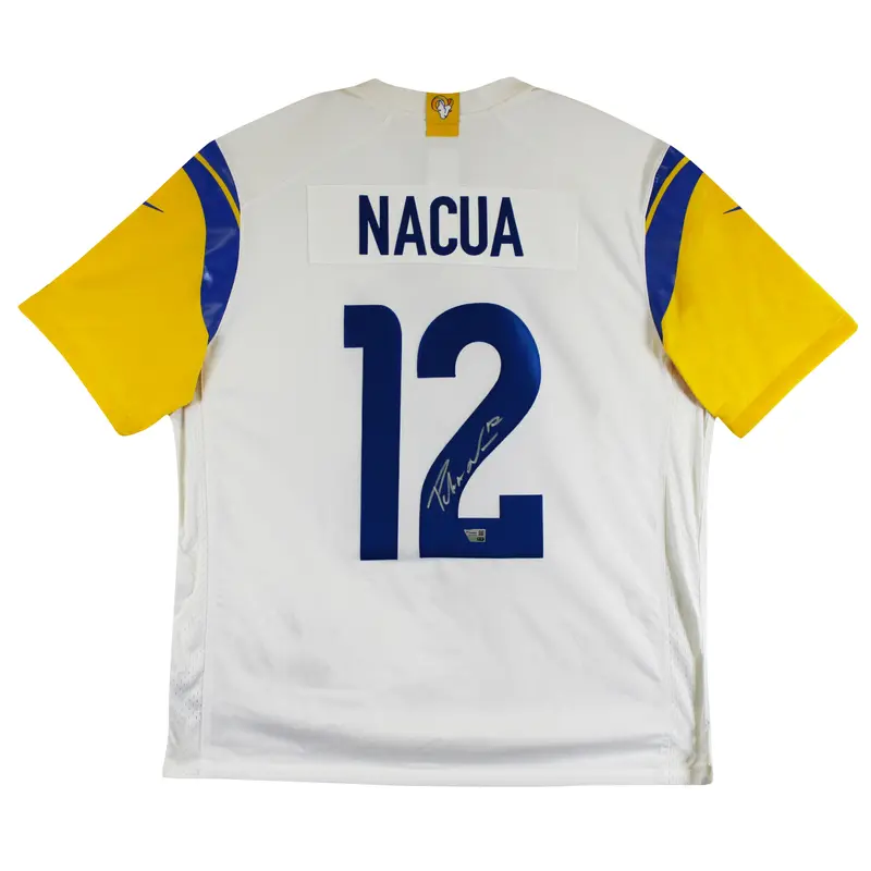 Rams Puka Nacua Authentic Signed White Nike Limited Jersey Autographed Fanatics