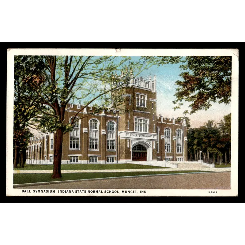 Vintage Ball Gymnasium Ball State University Postcard