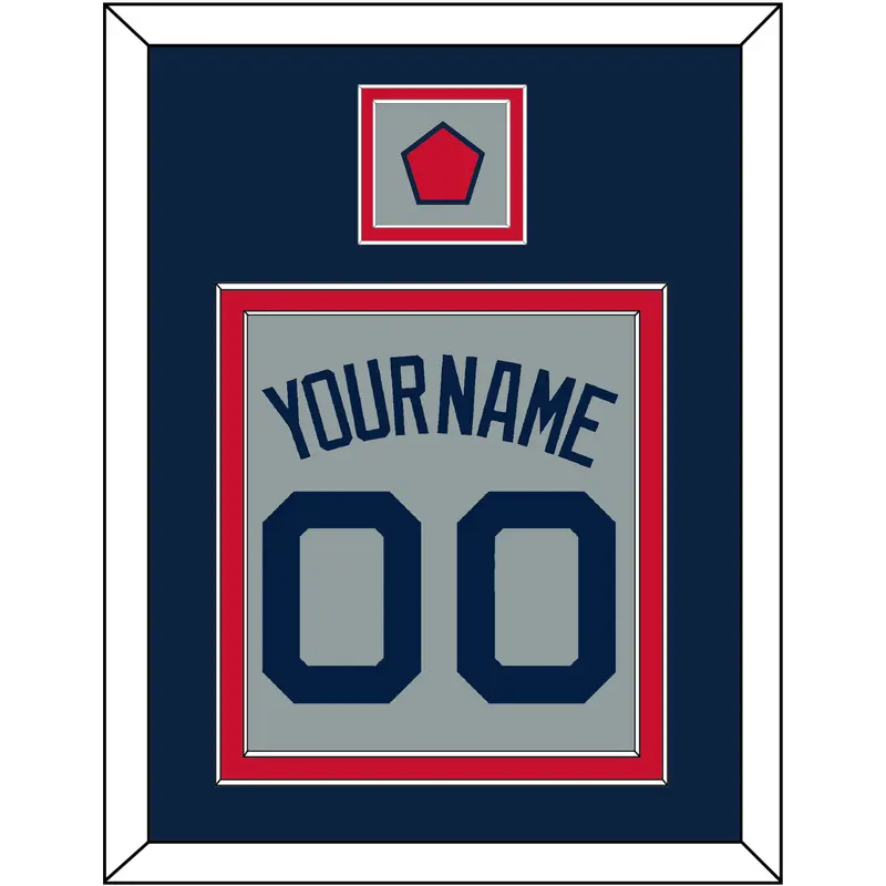 Boston Name, Number & Logo Patch - Road Gray (2009-2013) - Double Mat 3