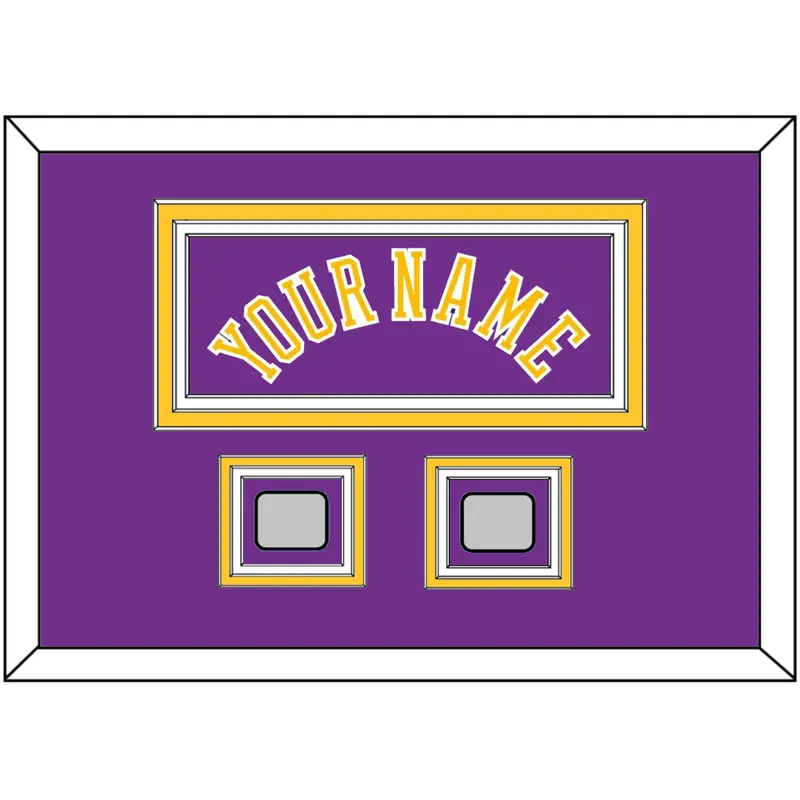 Los Angeles Name & 2 Trophy Patches - Road Purple (1978-1997) - Triple Mat 3