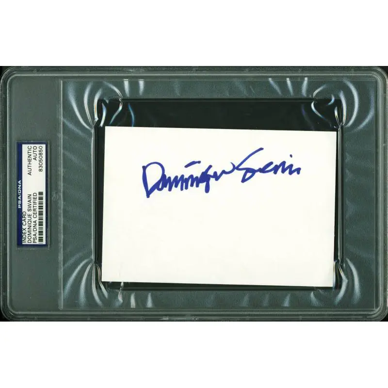 Dominique Swain Authentic Signed 4X6 Index Card Autographed PSA/DNA Slabbed