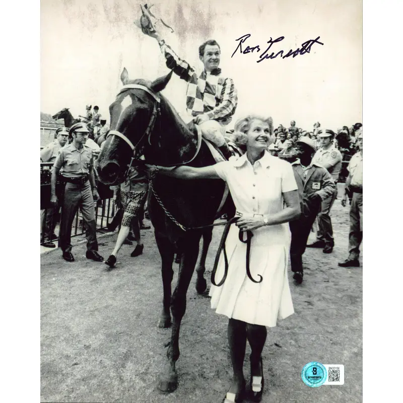 Ron Turcotte Authentic Signed 8x10 Black & White Vertical Photo BAS 1
