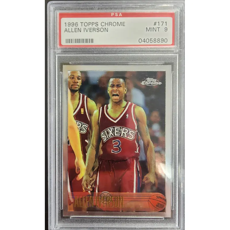 Allen Iverson 1996 Topps Chrome Rookie #171 PSA 9 Mint