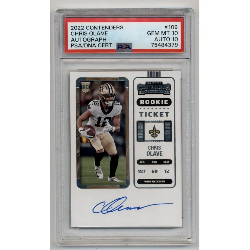 Chris Olave 2022 Contenders Auto PSA 10 Gem Mint Auto 10