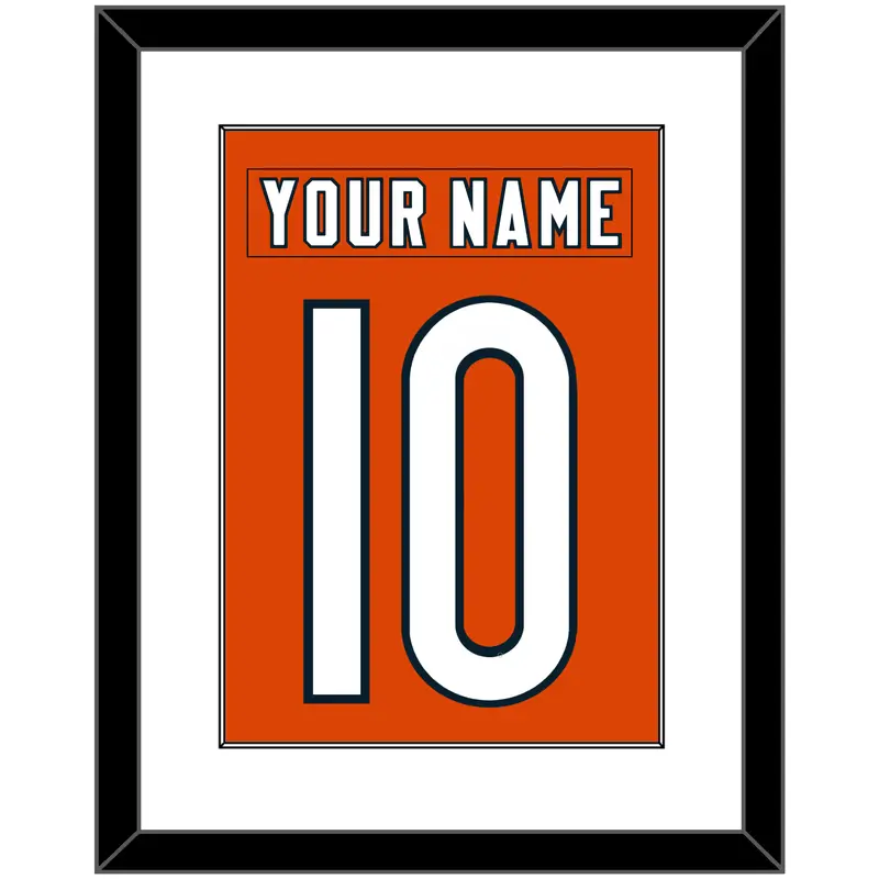 Chicago Nameplate & Number (Back) Combined - Alternate  Orange - Single Mat 1