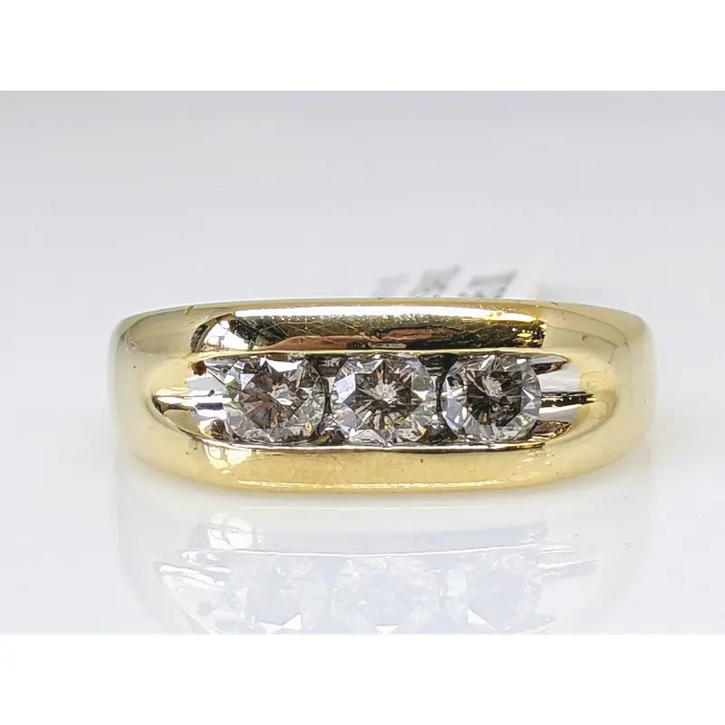 14k 1 CARAT TOTAL WEIGHT I1I DIAMOND ROUND (3) ESTATE RING