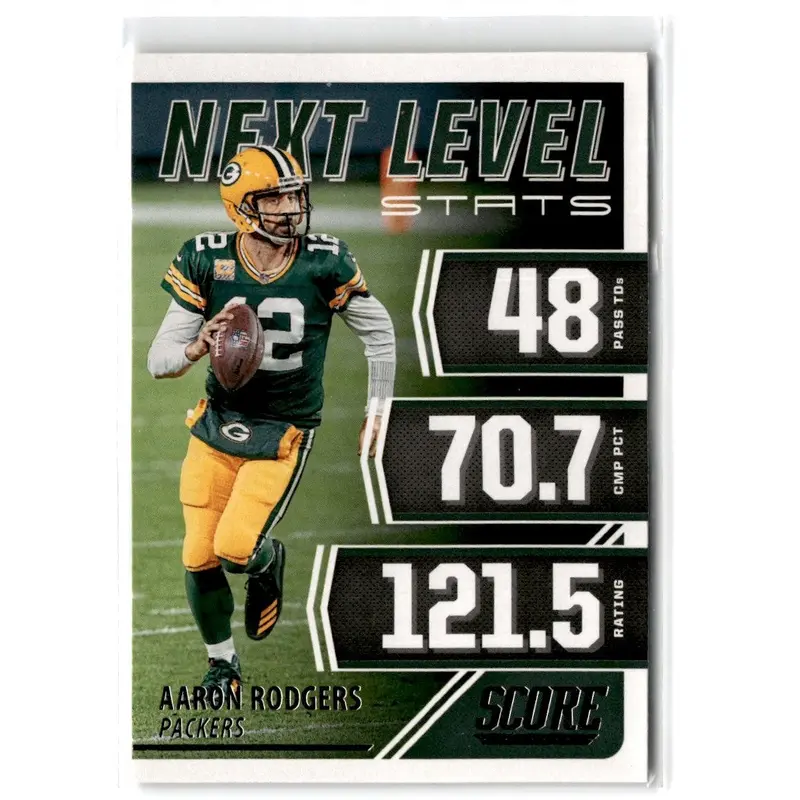 2021 Score Next Level Stats Green Aaron Rodgers #NL4