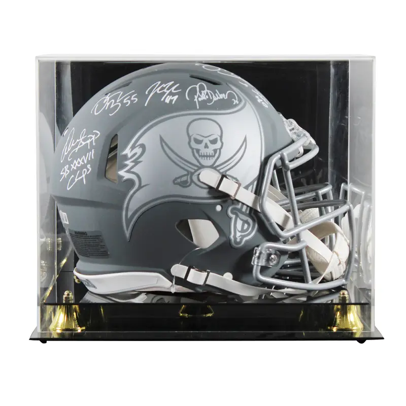 Bucs (5) Lynch, Barber +3 Signed Slate F/S Speed Proline Helmet W/ Case BAS Wit