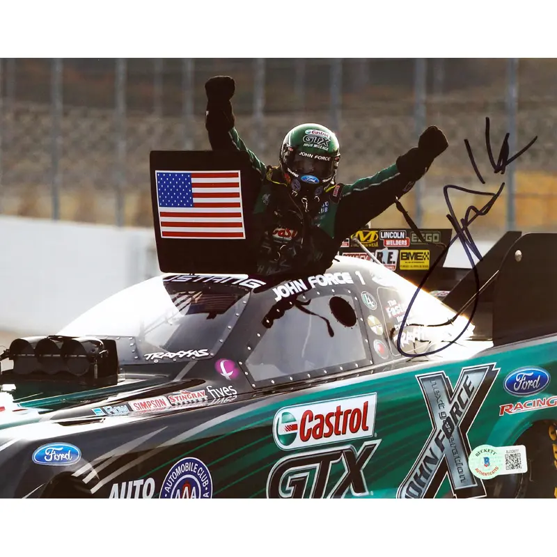 John Force Authentic Signed 8x10 Photo Autographed BAS #BJ32677