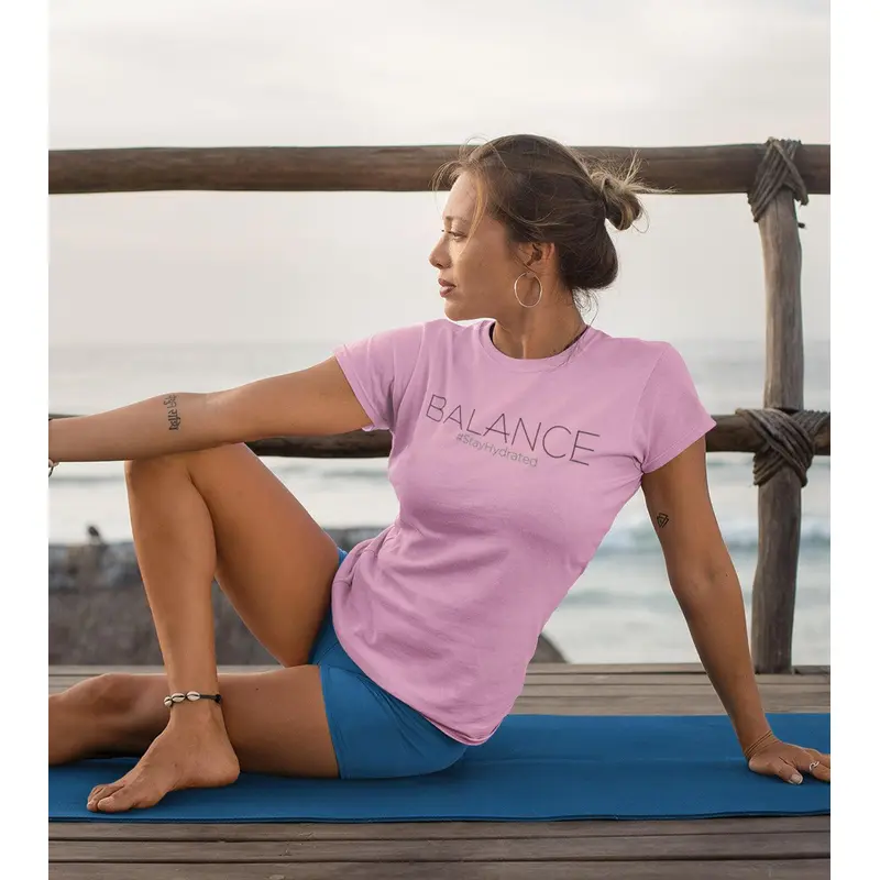 Women's Balance Yoga T-shirt ( Taffy Pink) Wod Armour | Kibi Sports