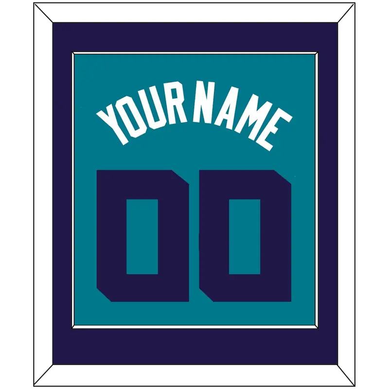 Charlotte Name & Number - Teal Icon (2014-2020) - Single Mat 2