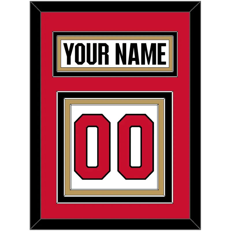 Ottawa Nameplate & Number (Back) - Road White (2017-2020) - Triple Mat 3