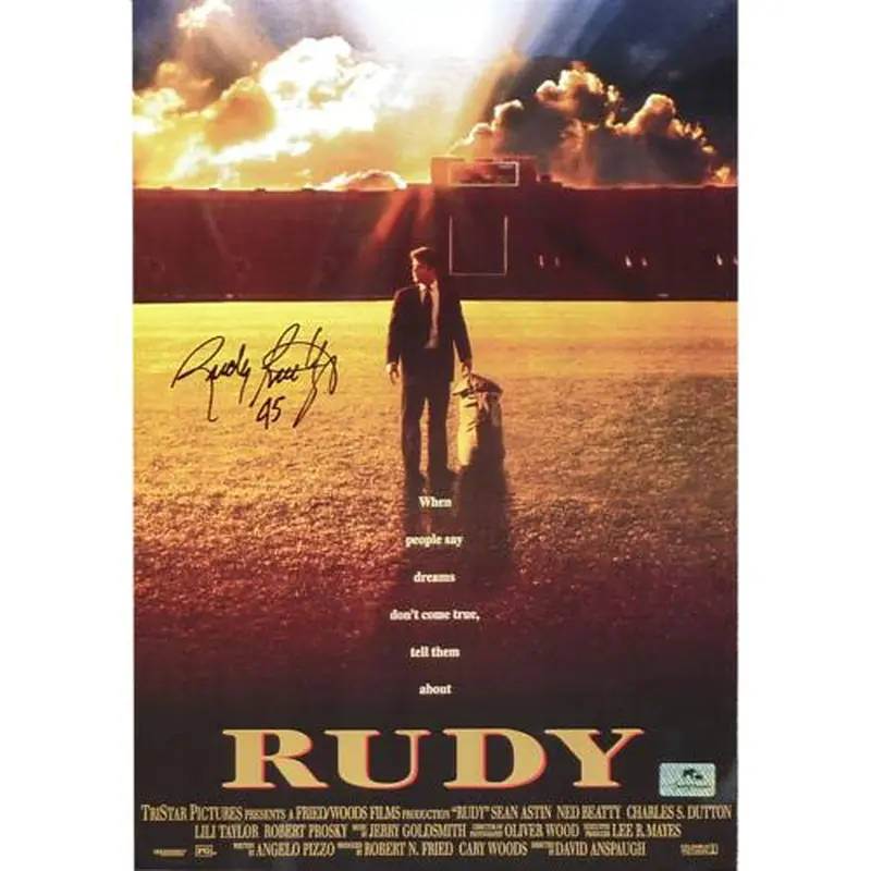 Rudy Ruettiger Autographed Rudy (Notre Dame Movie) 11"x17" Mini Movie Poster