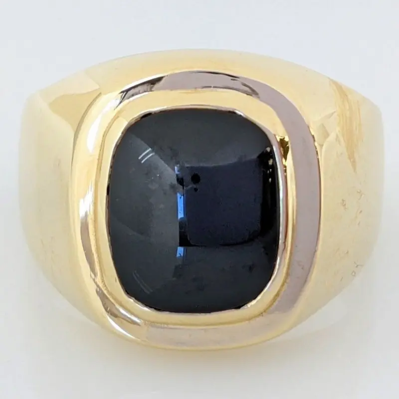 10K ONYX CABOCHON EMERALD CUT 9X11 ESTATE RING 16.9 GRAMS