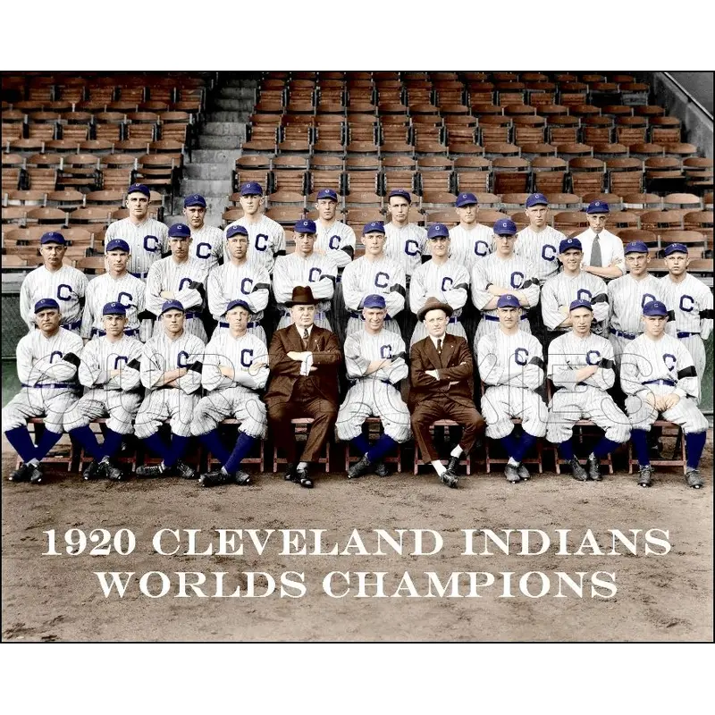 1920 Cleveland Indians Colorized 8X10 Photo - Speaker World Champs - 2154