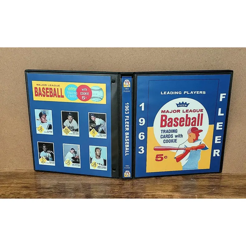 1963 Fleer Baseball Cards Custom Made Album Binder 3 Sizes - 3499