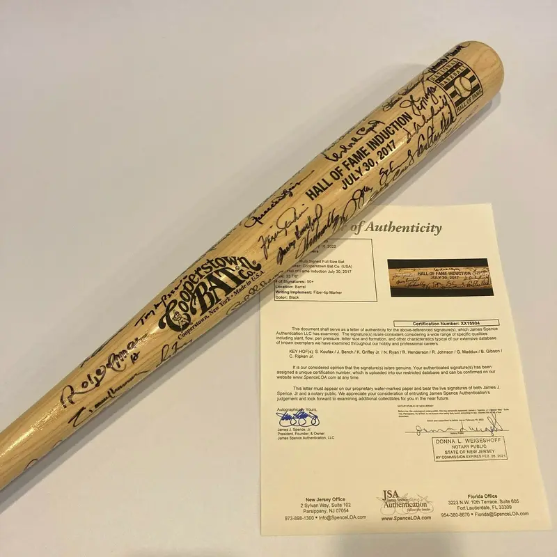2017 Hall Of Fame Induction Signed Bat 50+ Sigs Sandy Koufax Ken Griffey Jr. JSA