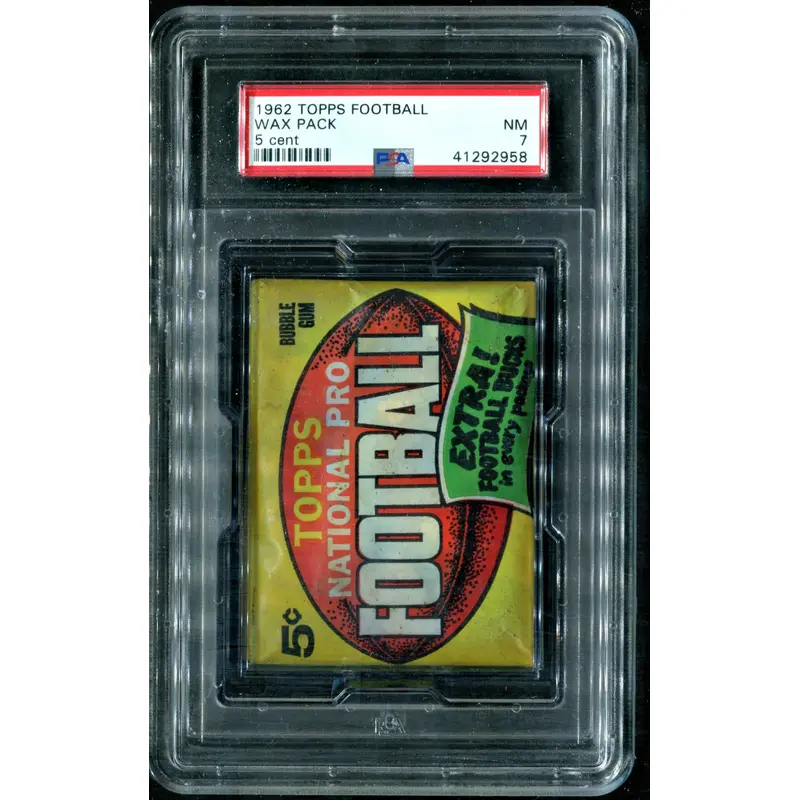 1962 Topps Football Unopened 5 Cent Wax Pack PSA 7