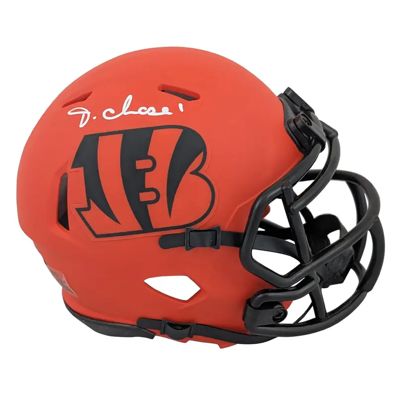 Bengals Ja'Marr Chase Authentic Signed Rave Speed Mini Helmet BAS Witnessed