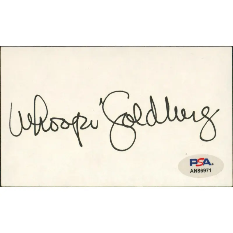 Whoopie Goldberg The Color Purple Signed 3x5 Index Card PSA/DNA #AN86971
