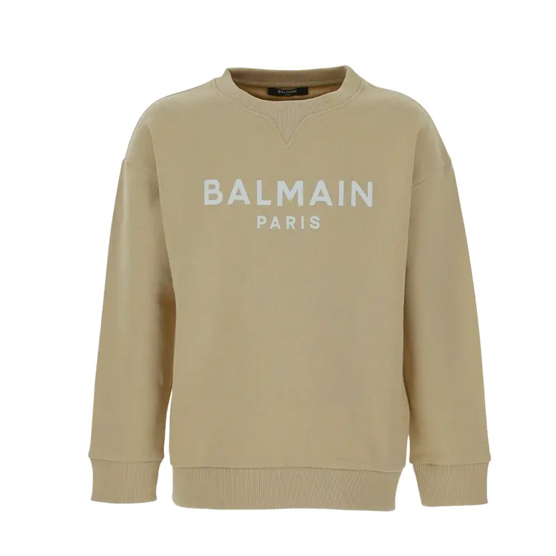 BALMAIN SWEATSHIRT LOGO BEIGE BT4P70 725