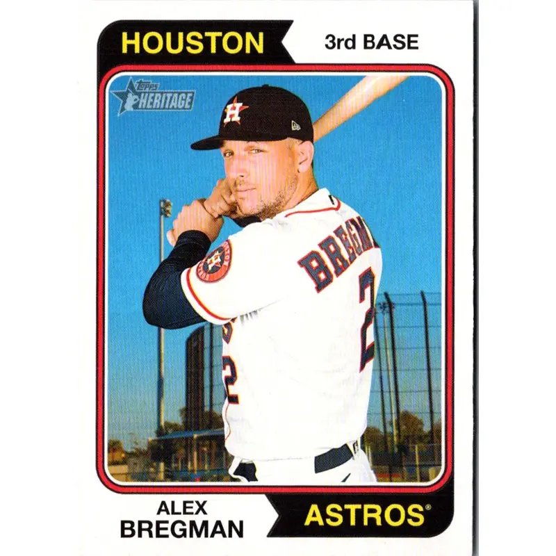 2023 Topps Heritage Chrome Blue Sparkle Refractor Alex Bregman #370