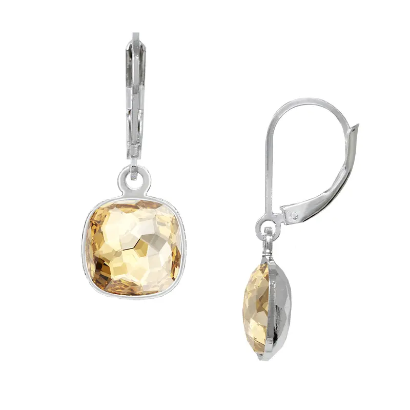 November/Golden Shadow 10mm Cushion Leverback Earrings