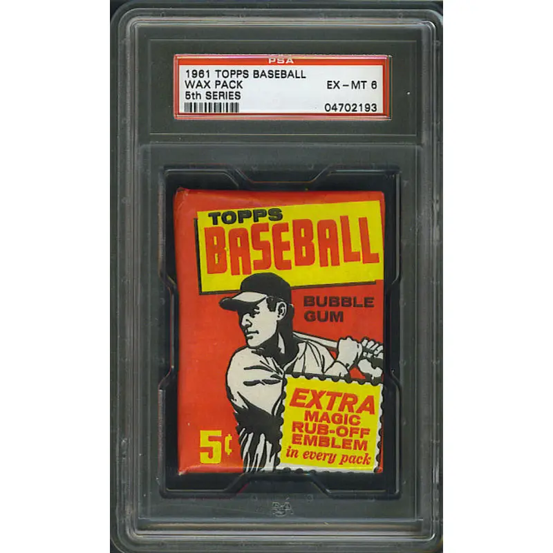 1961 Topps Baseball Unopened 5th Series Wax Pack PSA 6