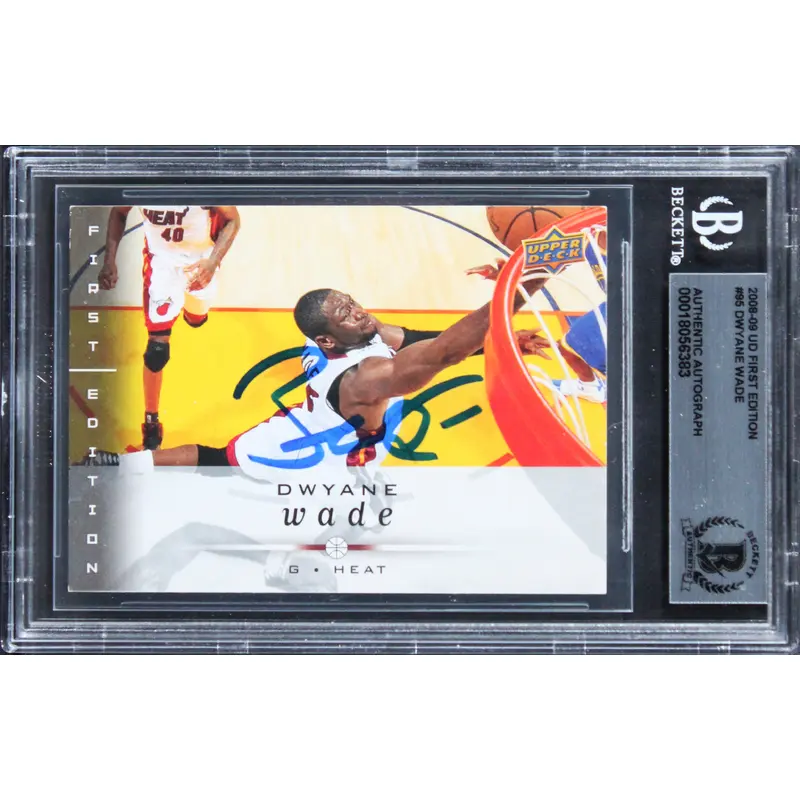 Heat Dwyane Wade Authentic Signed 2008 UD Firsts Edition #95 Card BAS Slabbed