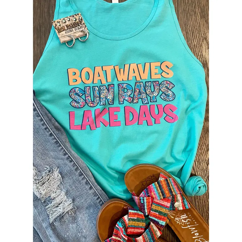 Boat Waves, Sun Rays, Lake Days