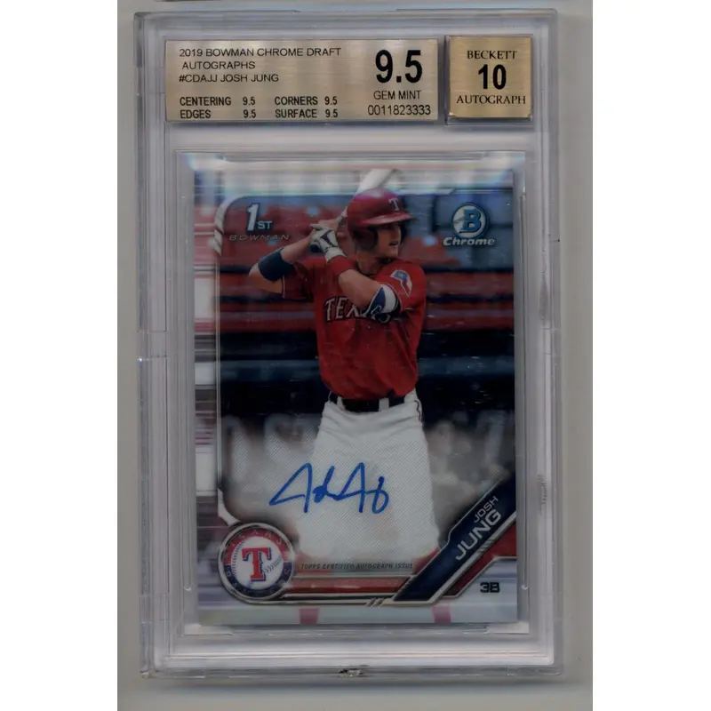 Josh Jung 2019 Bowman Chrome Draft Auto BGS 9.5 Gem Mint 3333