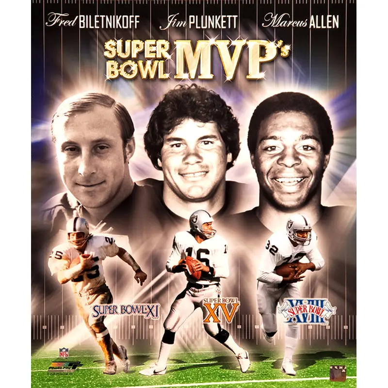 Oakland Raiders Super Bowl MVPs Commemorative Premium Poster Print - Photofile Inc.
