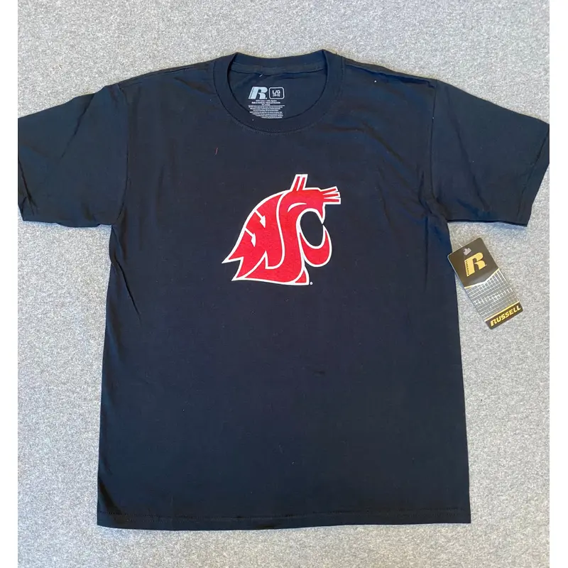 Youth Black WSU T-Shirt with Coug Logo
