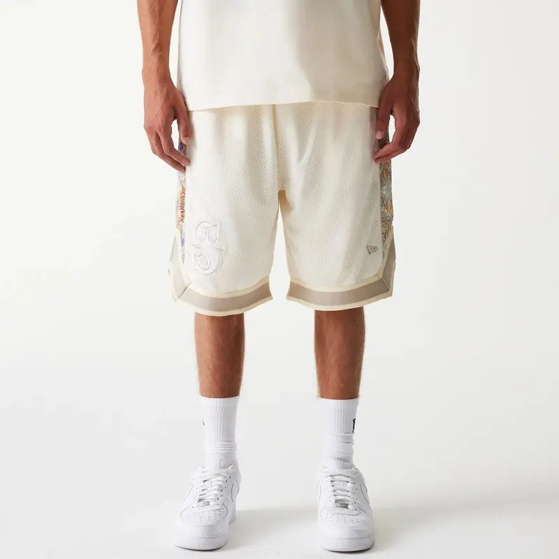 Seattle Mariners MLB Infill Open White Mesh Shorts