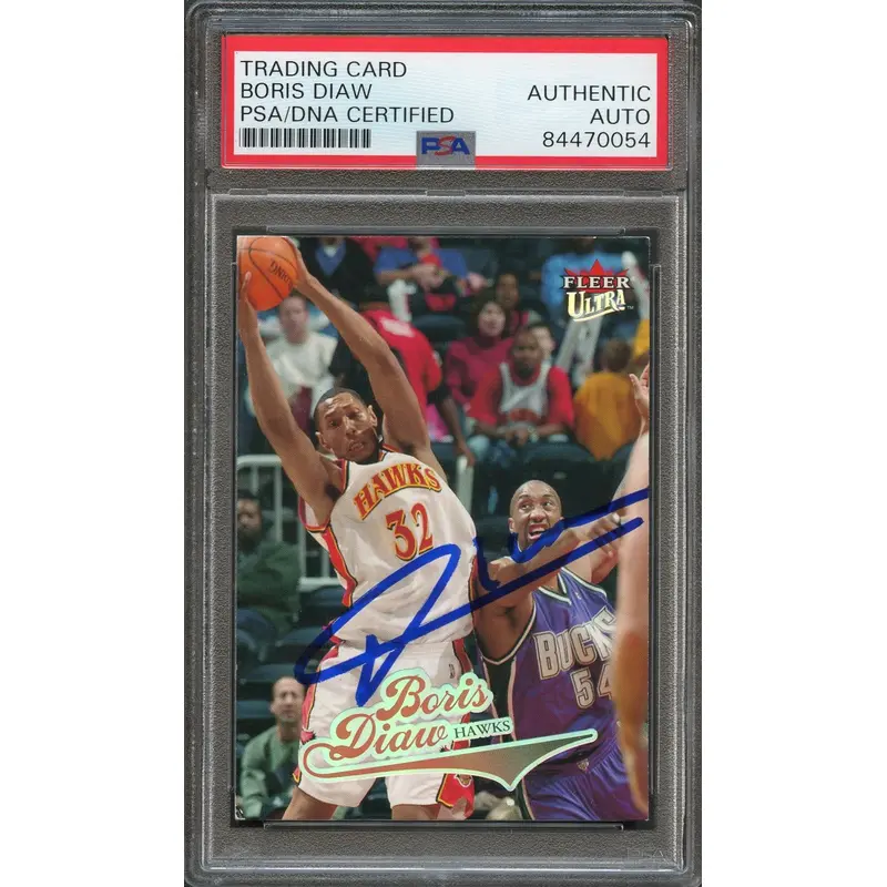 2004-05 Fleer Ultra #79 Boris Diaw Signed Card AUTO PSA Slabbed Hawks