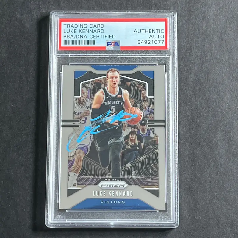 2018-19 Panini Prizm #93 Luke Kennard Signed Rookie Card AUTO PSA Slabbed Pistons