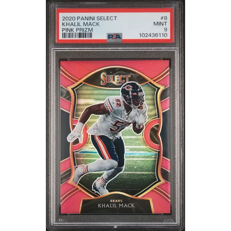 2020 Panini Select Pink Prizm #8 Khalil Mack PSA MT 9 Slabbed Bears